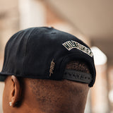 Pro Standard Milwaukee Bucks Wordmark Retro Classic Snapback Hat-back