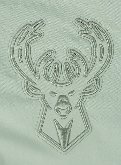 Pro Standard Neutral Moss Milwaukee Bucks Hooded Sweatshirt-chest patch