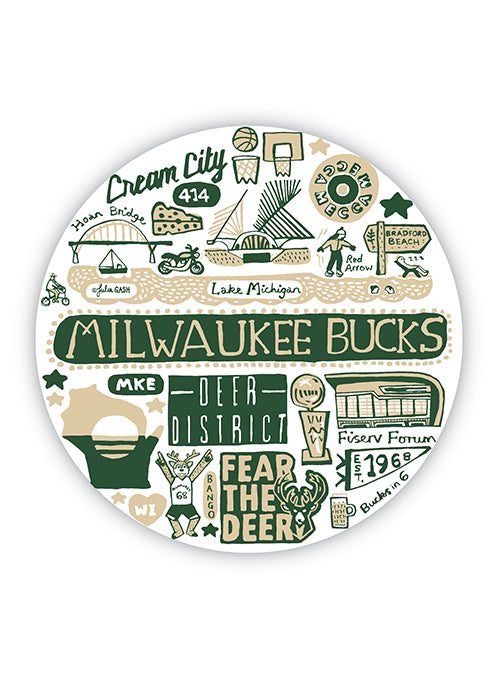 All Over Print Milwaukee Bucks Round Magnet