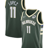Nike 2022 Icon Edition Brook Lopez Milwaukee Bucks Swingman Jersey-COLLAGE