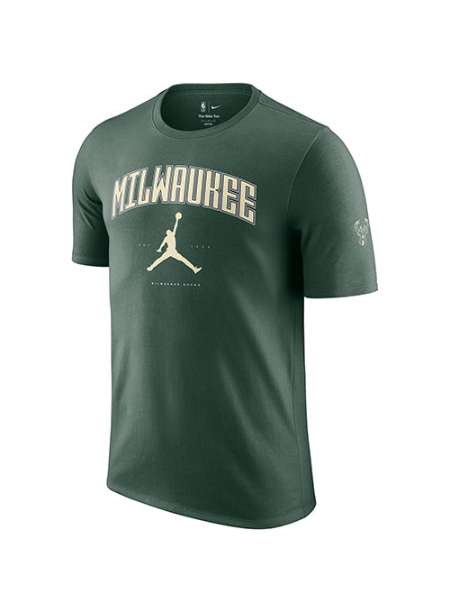 Jordan City Script Green Milwaukee Bucks T-Shirt-front