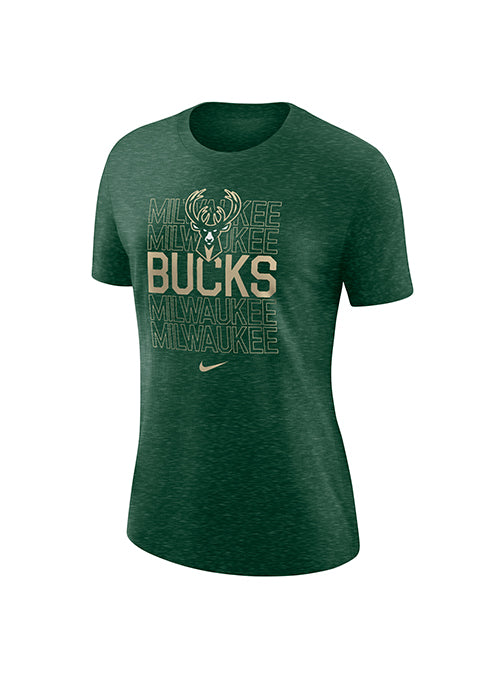 Women's Nike Varsity Repeating Team Milwaukee Bucks T-Shirt