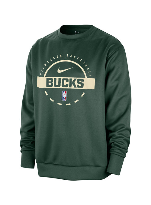 Nike 2025-26 Club Practice Green Milwaukee Bucks Crewneck Sweatshirt