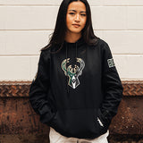 Pro Standard Split Logo Milwaukee Bucks Hooded Sweatshirt-model front