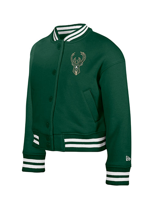 Youth New Era Varsity Milwaukee Bucks Fleece Jacket-front