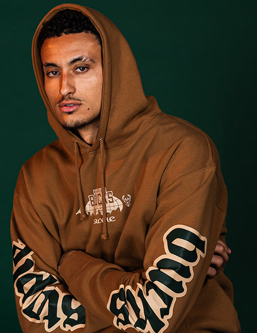 Bucks In Six x Staple Birds of a Feather Milwaukee Bucks Hooded Sweatshirt-model shot