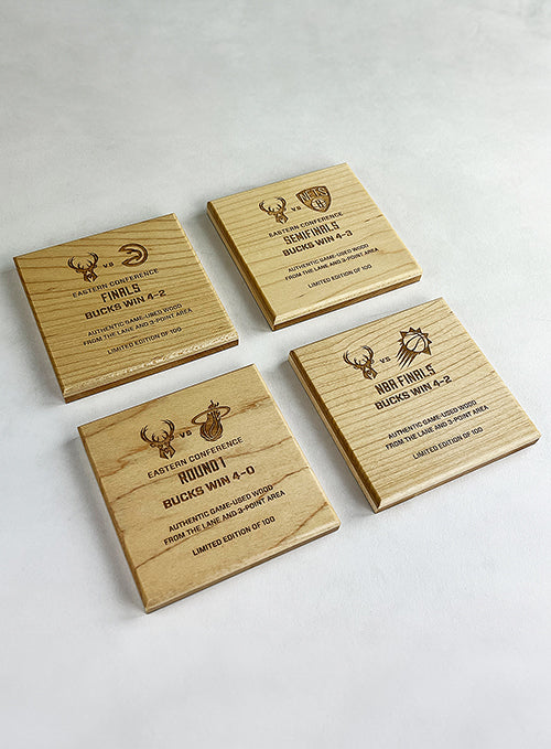 Artsman Championship Court Milwaukee Bucks Edition 1 Coaster 4-Pack-back side