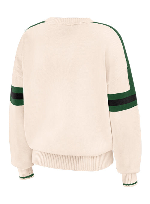 Women's Wear By Erin Andrews Milwaukee Bucks Stripe Sweater-back