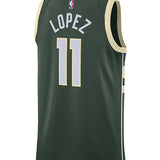 Nike 2022 Icon Edition Brook Lopez Milwaukee Bucks Swingman Jersey-BACK