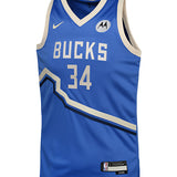 Youth 2024-25 City Edition Giannis Antetokounmpo Milwaukee Bucks Swingman Jersey-front