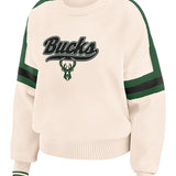 Women's Wear By Erin Andrews Milwaukee Bucks Stripe Sweater-front