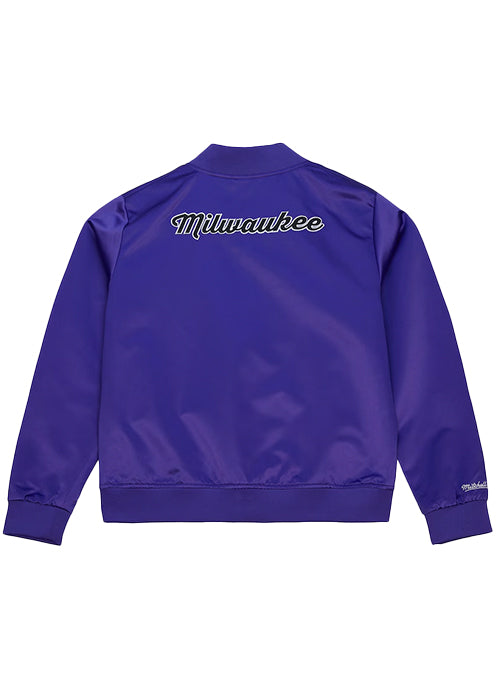 Women's Mitchell & Ness HWC '93 Milwaukee Bucks Script Satin Jacket-back