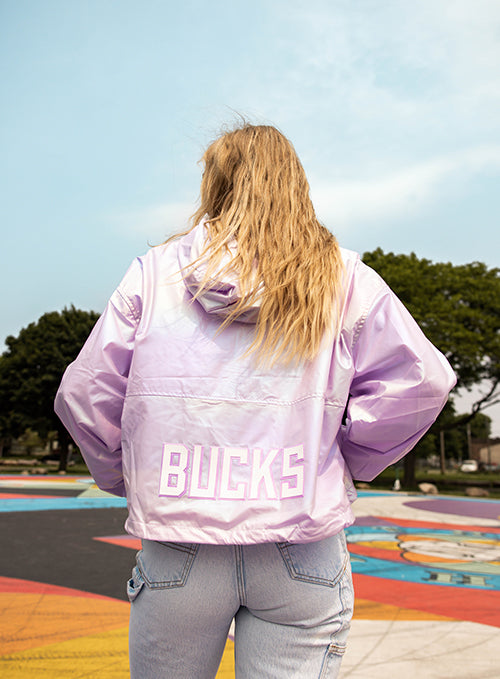 Women's Pro Standard Hologram Anarok Milwaukee Bucks Jacket-back