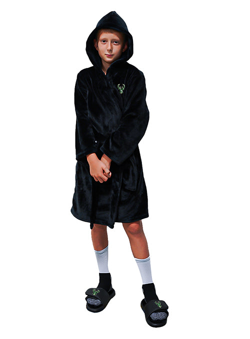 ISlide Phantom Milwaukee Bucks Robe & Slide Bundle-model, youth