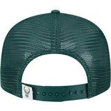 Youth New Era 9Fifty Milwaukee Bucks Trucker Snapback Hat-back