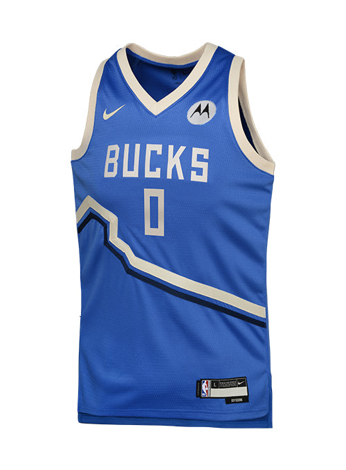 Youth Nike 2024-25 City Edition Damian Lillard Milwaukee Bucks Swingman Jersey-front