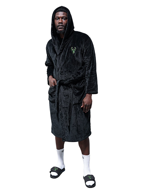 ISlide Phantom Milwaukee Bucks Robe & Slide Bundle-model, adult
