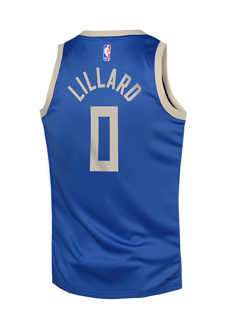 Youth Nike 2024-25 City Edition Damian Lillard Milwaukee Bucks Swingman Jersey-back