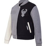 Women's Pro Standard Reverse Terry Milwaukee Bucks Varsity Wool Jacket-angled front