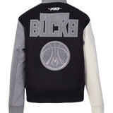 Women's Pro Standard Reverse Terry Milwaukee Bucks Varsity Wool Jacket-back