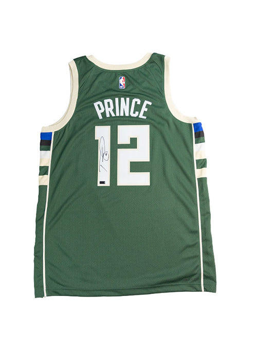 Signed Nike 2022 Icon Edition Taurean Prince Milwaukee Bucks Swingman Jersey-back