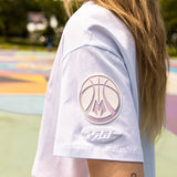 Women's Pro Standard Hologram Milwaukee Bucks Boxy T-Shirt-SLEEVE PATCH