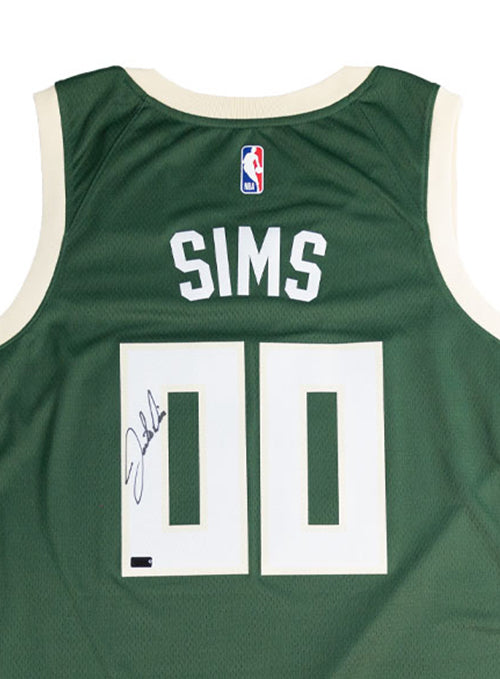 Signed Nike 2022 Icon Edition Jericho Sims Milwaukee Bucks Swingman Jersey-signature