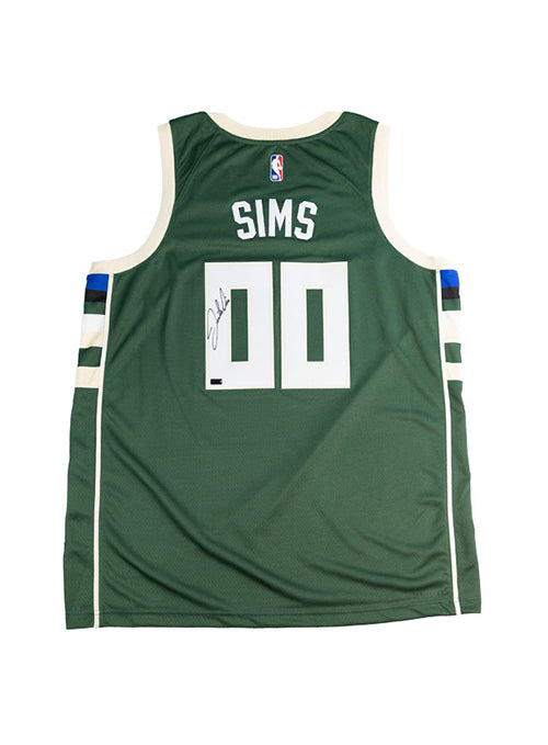 Signed Nike 2022 Icon Edition Jericho Sims Milwaukee Bucks Swingman Jersey-back