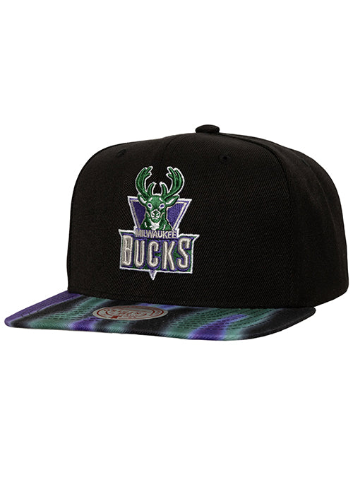 Mitchell & Ness HWC '93 Milwaukee Bucks Blur Snapback Hat-front