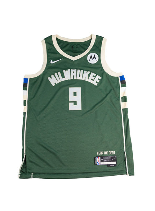 Signed Nike 2022 Icon Edition Bobby Portis Jr. Milwaukee Bucks Swingman Jersey-front