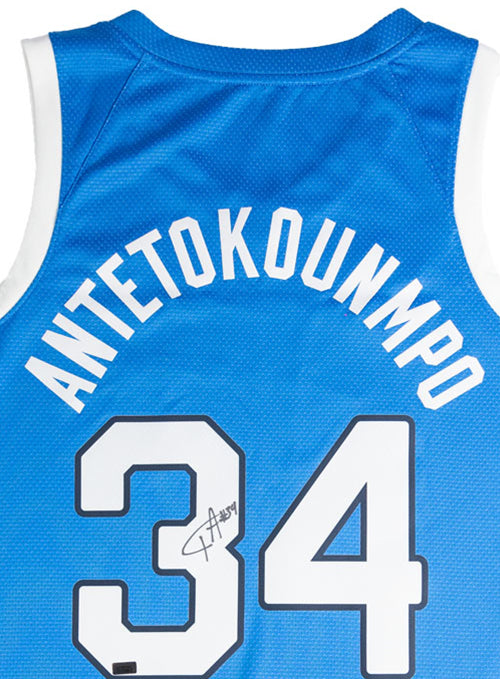 Signed Nike 2024 Olympics Giannis Antetokounmpo Greece Swingman Jersey-SIGNATURE