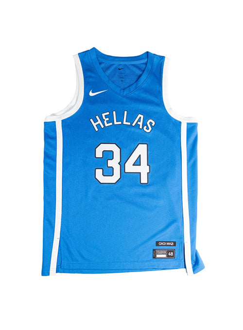 Signed Nike 2024 Olympics Giannis Antetokounmpo Greece Swingman Jersey-FRONT
