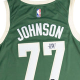 Signed Nike 2022 Icon Edition AJ Johnson Milwaukee Bucks Swingman Jersey-signature