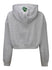 Women's The Wild Collective Embossed Spark Cropped Hooded Sweatshirt In Grey & Green - Back View