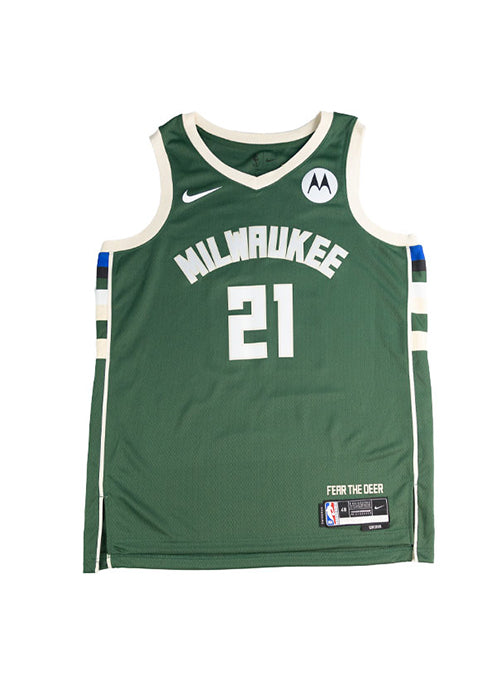 Signed Nike 2022 Icon Edition Tyler Smith Milwaukee Bucks Swingman Jersey-front