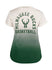 Women's New Era Throwback Dipped Milwaukee Bucks V-Neck T-Shirt In Green & Cream - Back View