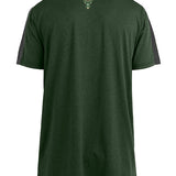 New Era Active Pieced Heathered Green Milwaukee Bucks T-Shirt - Back View