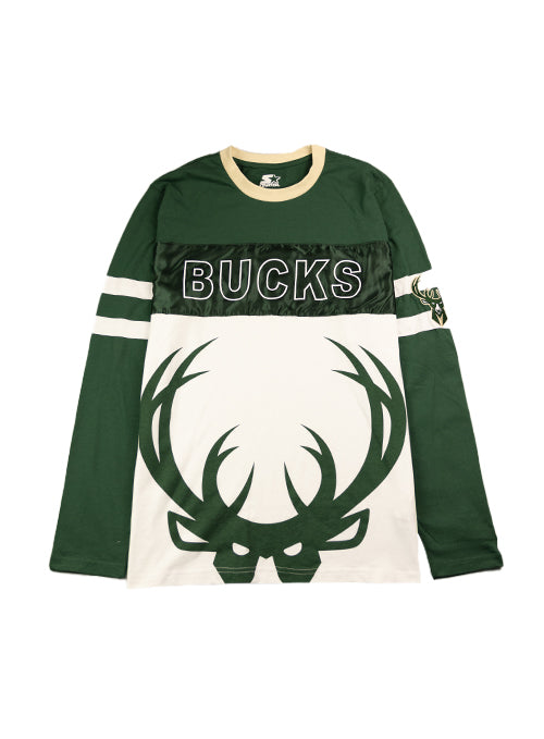 Starter Half Time Milwaukee Bucks Long Sleeve T-Shirt-front