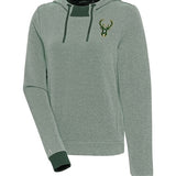 Women's Antigua Axe Bunker Icon Milwaukee Bucks Hooded Sweatshirt