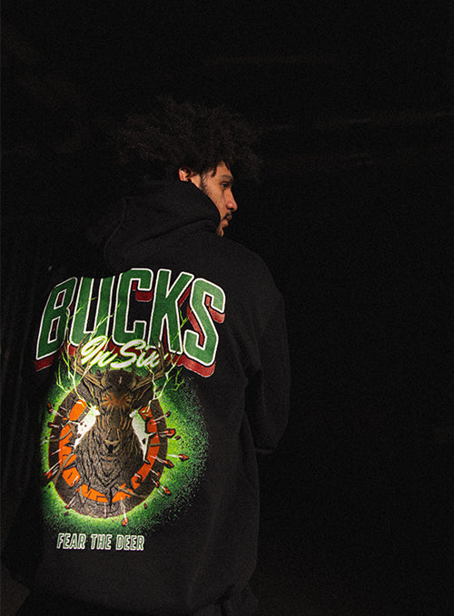 Bucks In Six x Unfinished Legacy Dynamic Fusion Milwaukee Bucks Hooded Sweatshirt-back