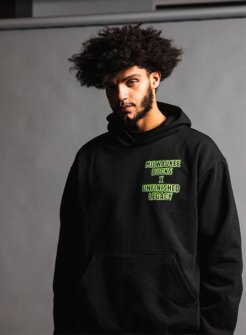 Bucks In Six x Unfinished Legacy Dynamic Fusion Milwaukee Bucks Hooded Sweatshirt-front