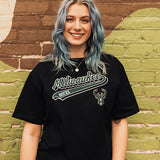 Women's Pro Standard Script Tail Milwaukee Bucks T-Shirt-front