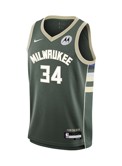 Youth Nike icon Edition Giannis Antentokounmpo Milwaukee Bucks Swingman Jersey- front