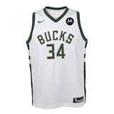 Youth Nike 2022 Association Giannis Antetokounmpo Milwaukee Bucks Swingman Jersey- front view