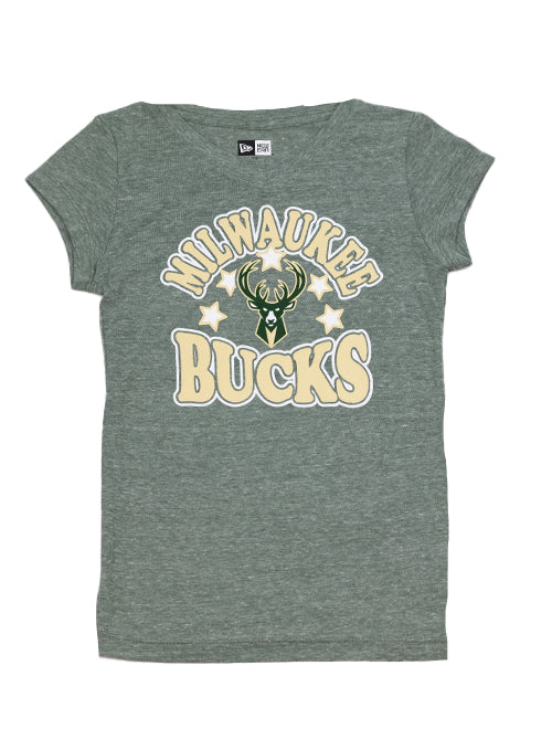 Youth New Era Bucks And Stars Milwaukee Bucks T-Shirt- front