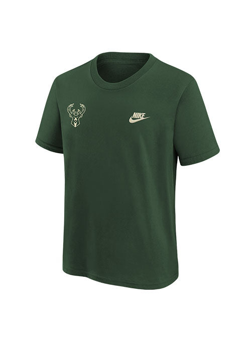 Youth Nike Essential Club Icon Green Milwaukee Bucks T-Shirt
