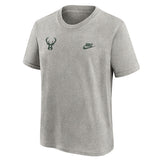 Youth Nike Essential Club Icon Grey Milwaukee Bucks T-Shirt- Front