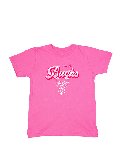 Toddler Girls Sporty Stripes Milwaukee Bucks T-Shirt- front