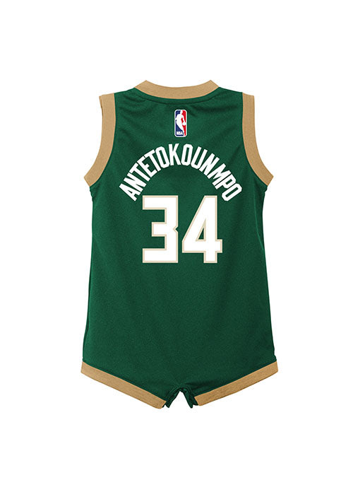 Infant Nike Giannis Antetokounmpo Milwaukee Bucks Jersey Onesie in Green - Back View