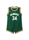 Infant Nike Giannis Antetokounmpo Milwaukee Bucks Jersey Onesie in Green - Front View